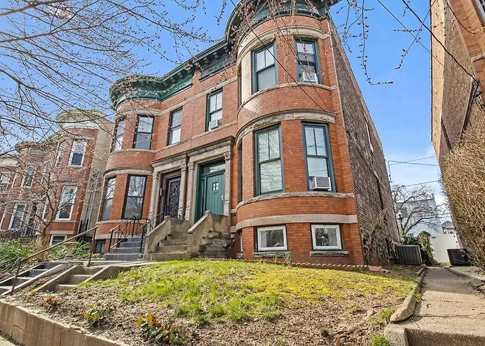 Beautiful Green Door Brownstone
